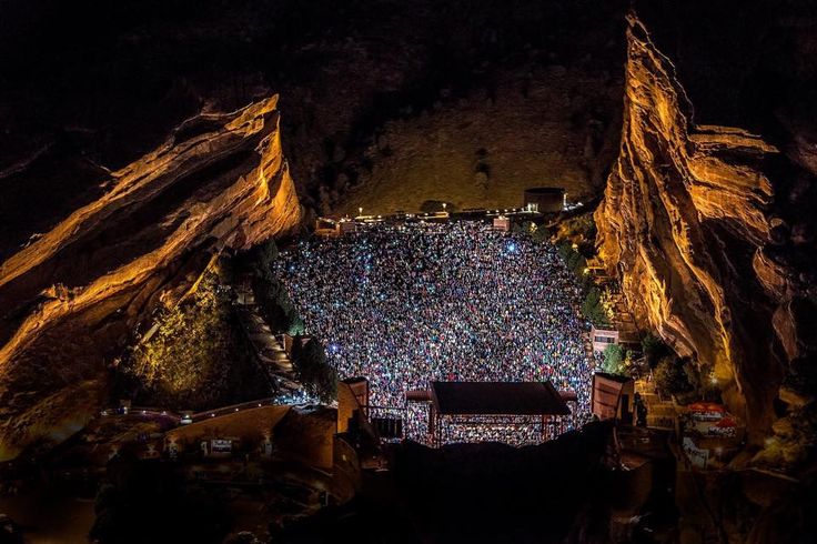 red rocks amphitheater concert at night