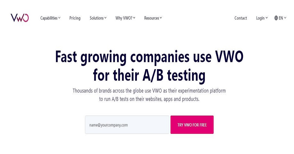 VWO website heatmap tool for A/B testing