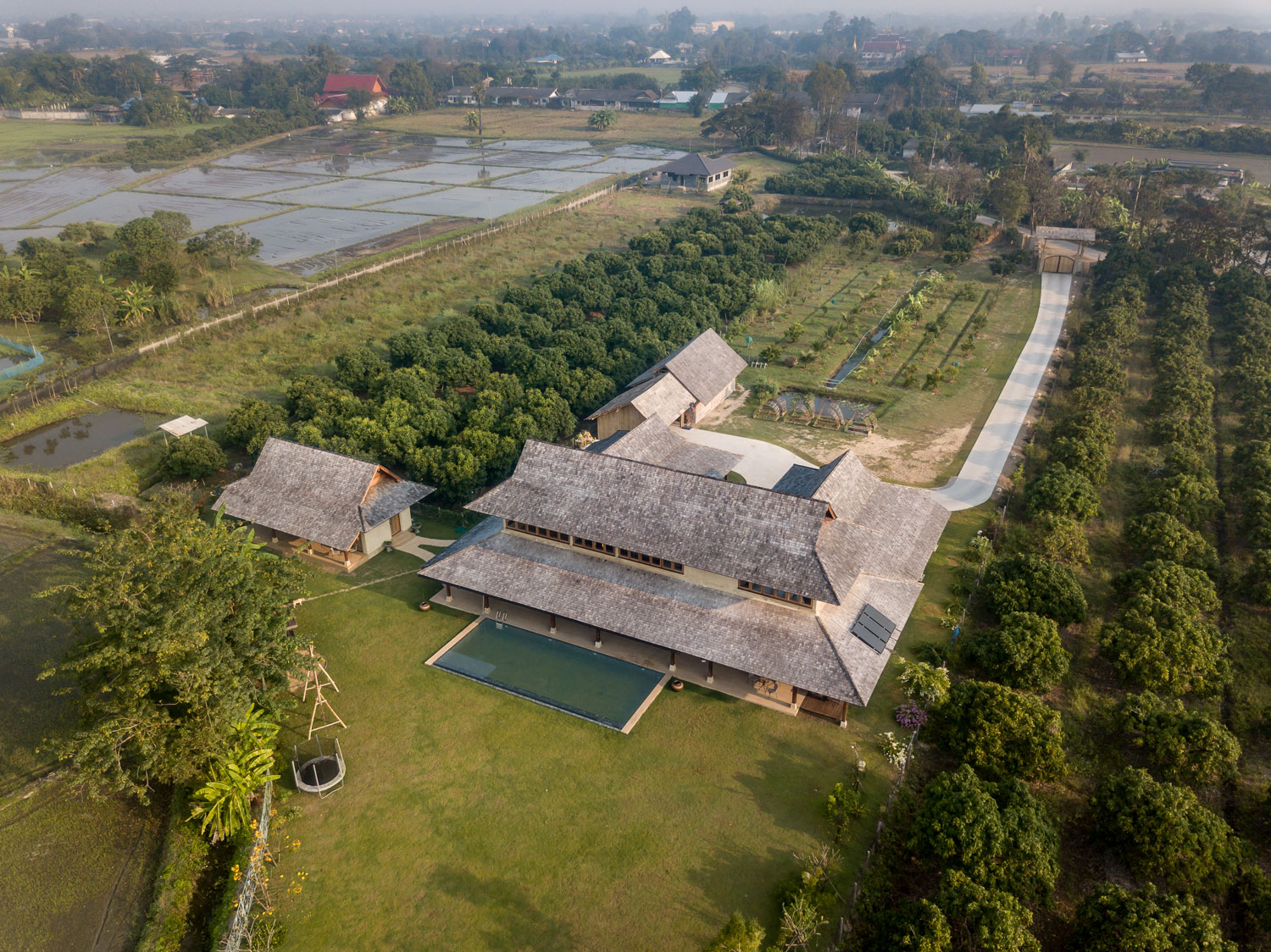 A bird’s eye view of the residence 
