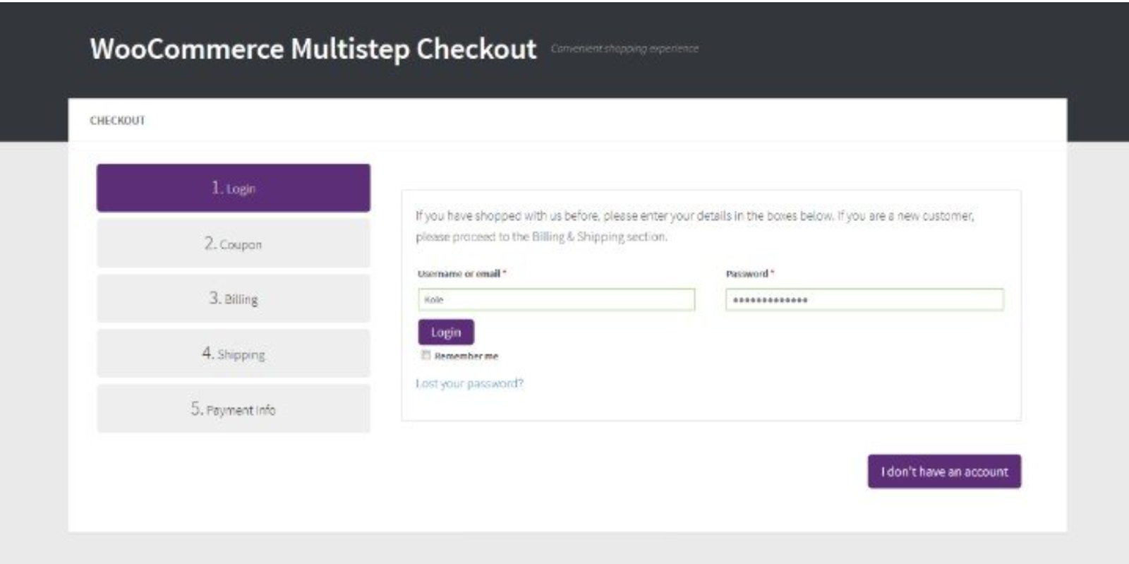 WooCommerce Multistep Checkout Wizard