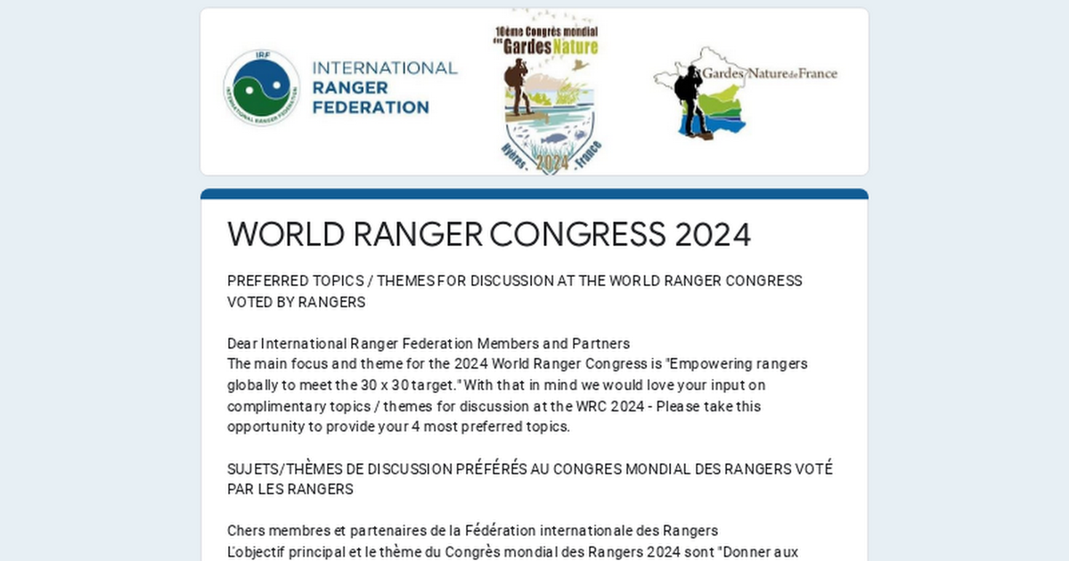 WORLD RANGER CONGRESS 2024