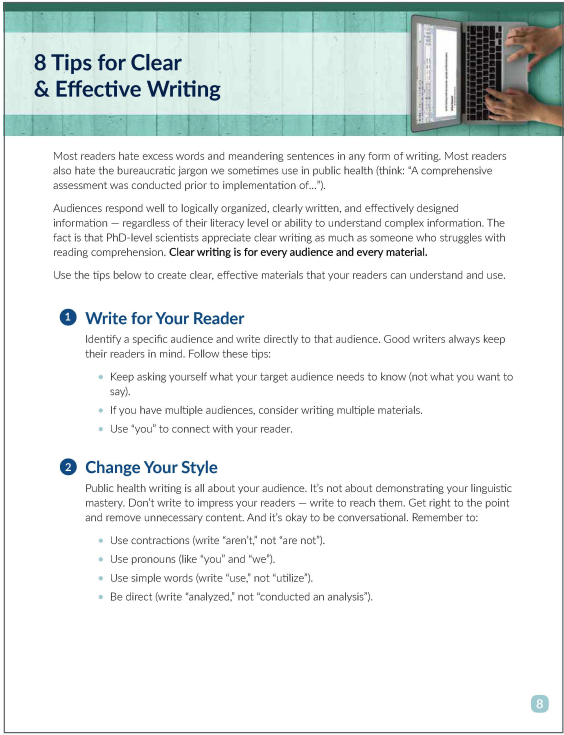 Example of Using visual hierarchy. 8 Tips for Clear & Effective Writing. See the appendix for a more in-depth description