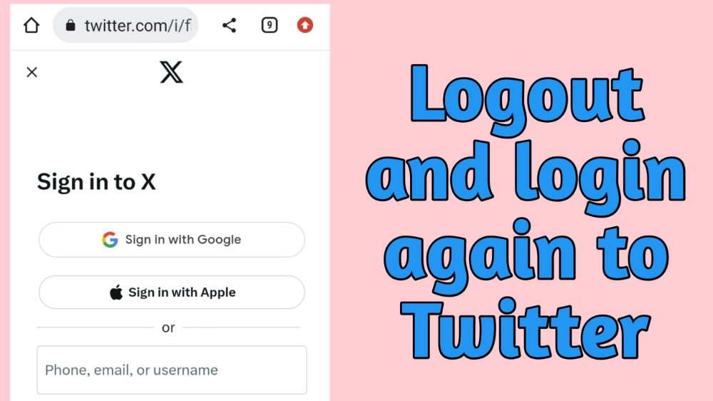 Logout And Login Again To Twitter