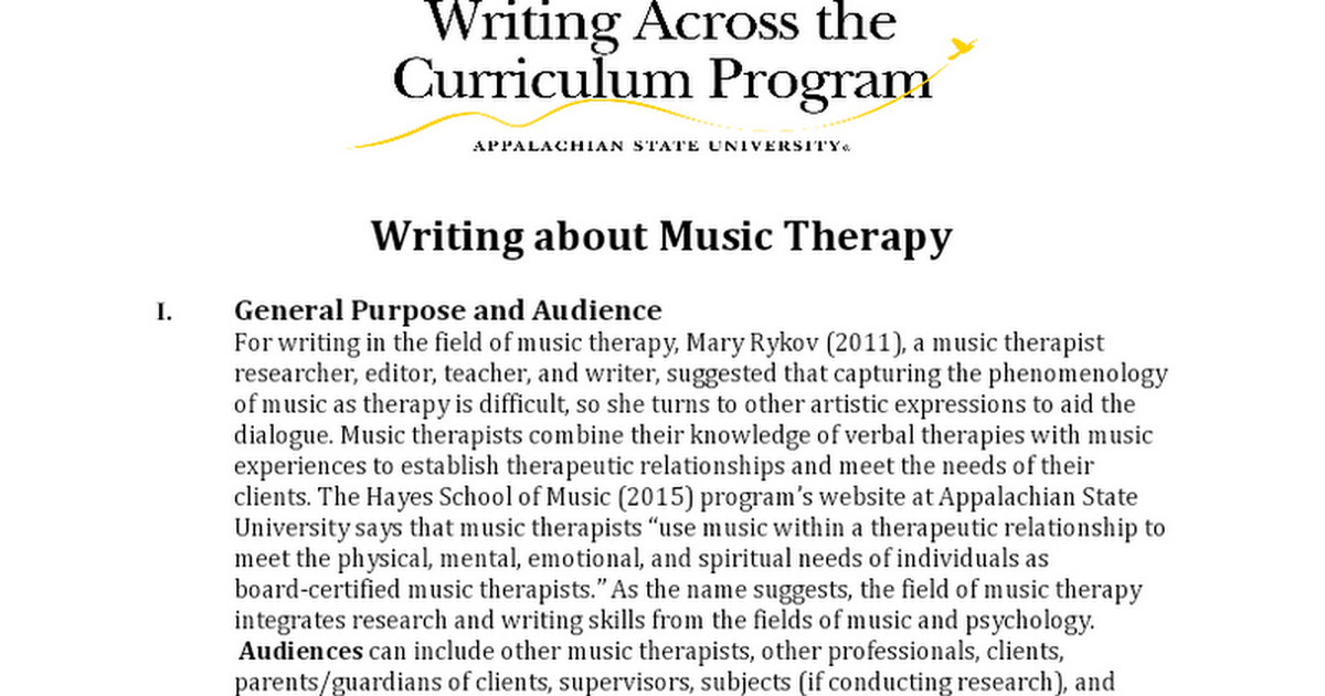 music therapy research paper title
