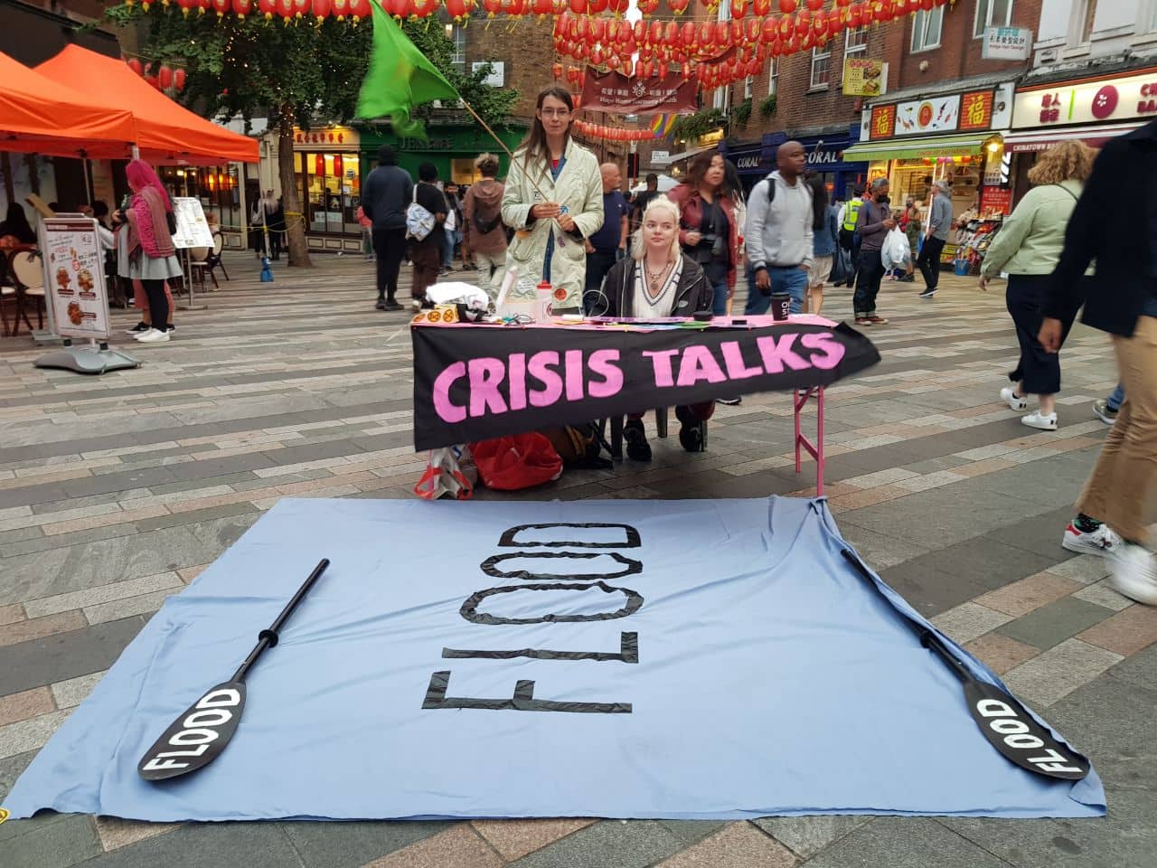 pink table for the crisis talk team