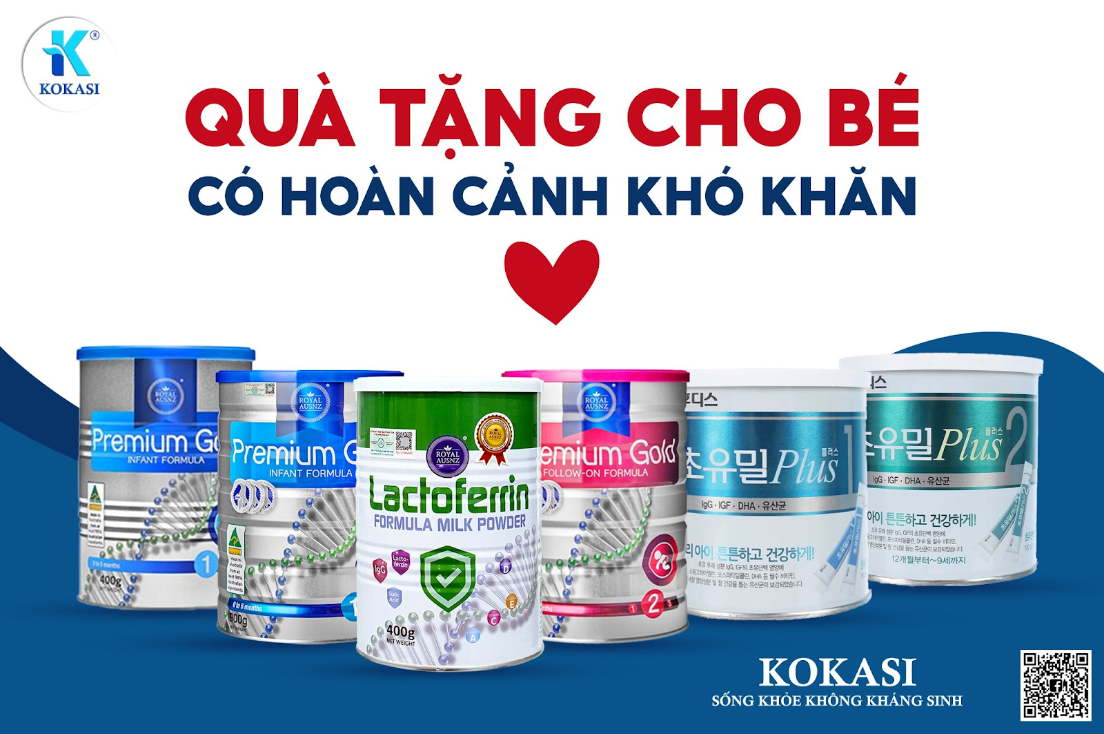 KOKASI dành tặng sữa cho các bé có hoàn cảnh khó khăn