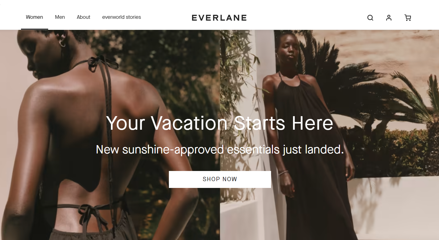 Everlane ecommerce copywriting example
