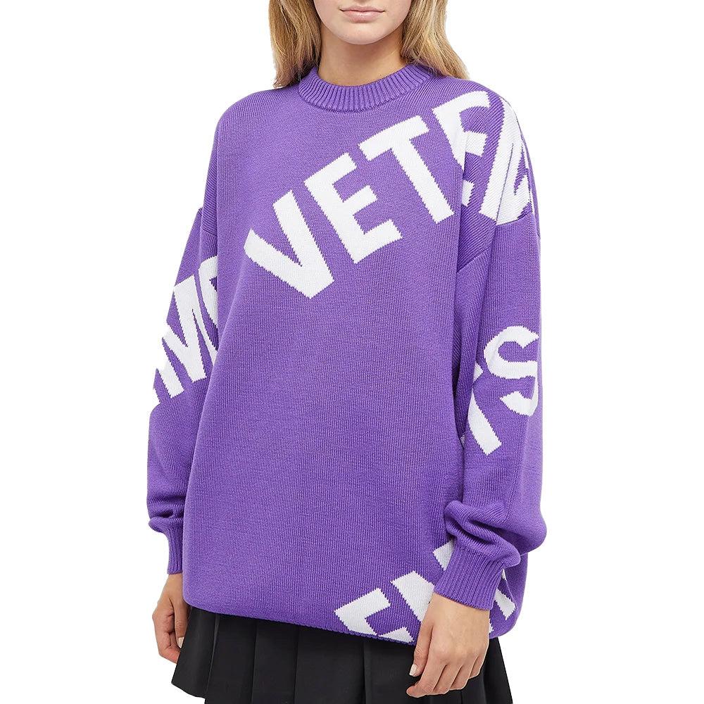 Vetements - Giant Logo Sweater Knit Ultraviolet White