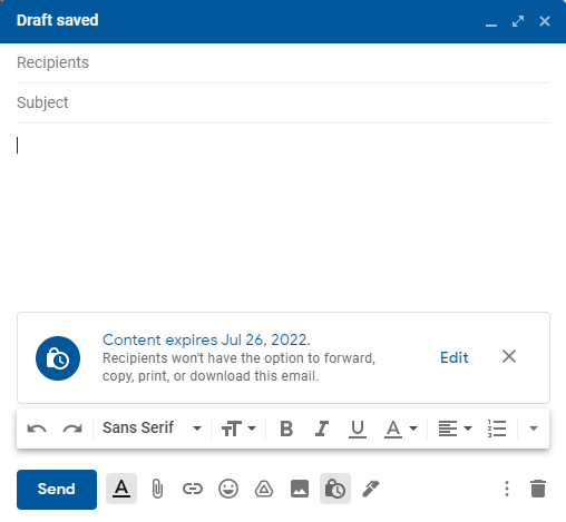 How to send a password protected email in gmail