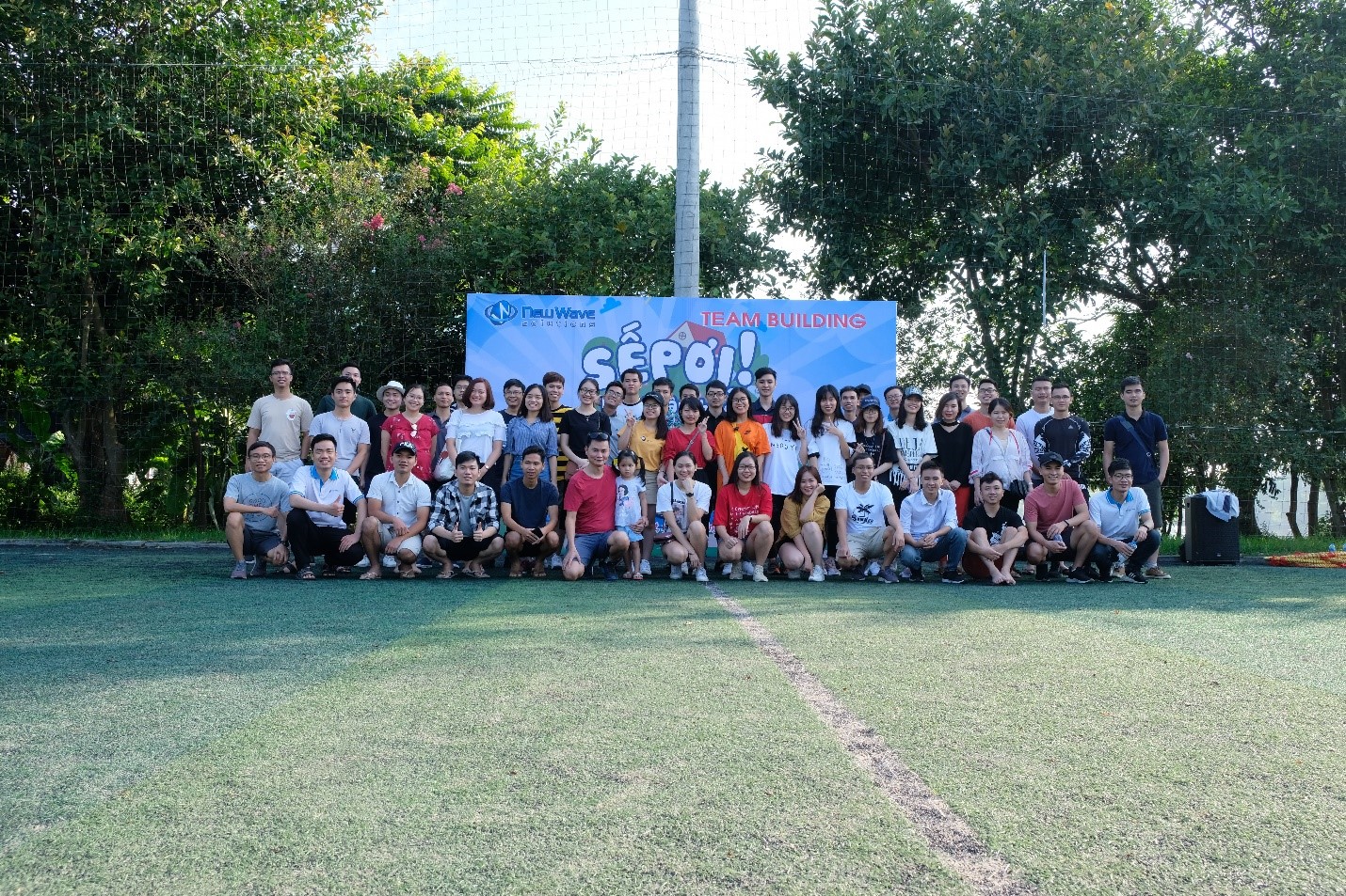 Newwave Solutions’ team at Song Hong Resort, ready for team building activities