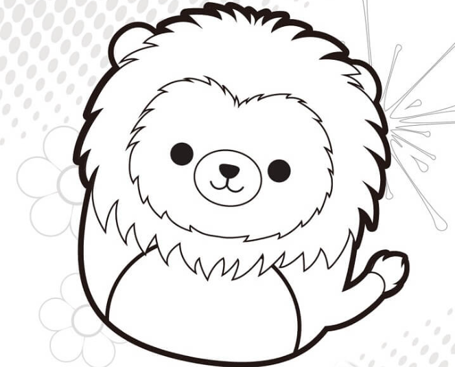 Lion Squishmallow Coloring Page
