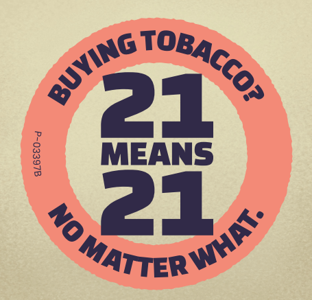 Digital copy of tobacco 21 buttons
