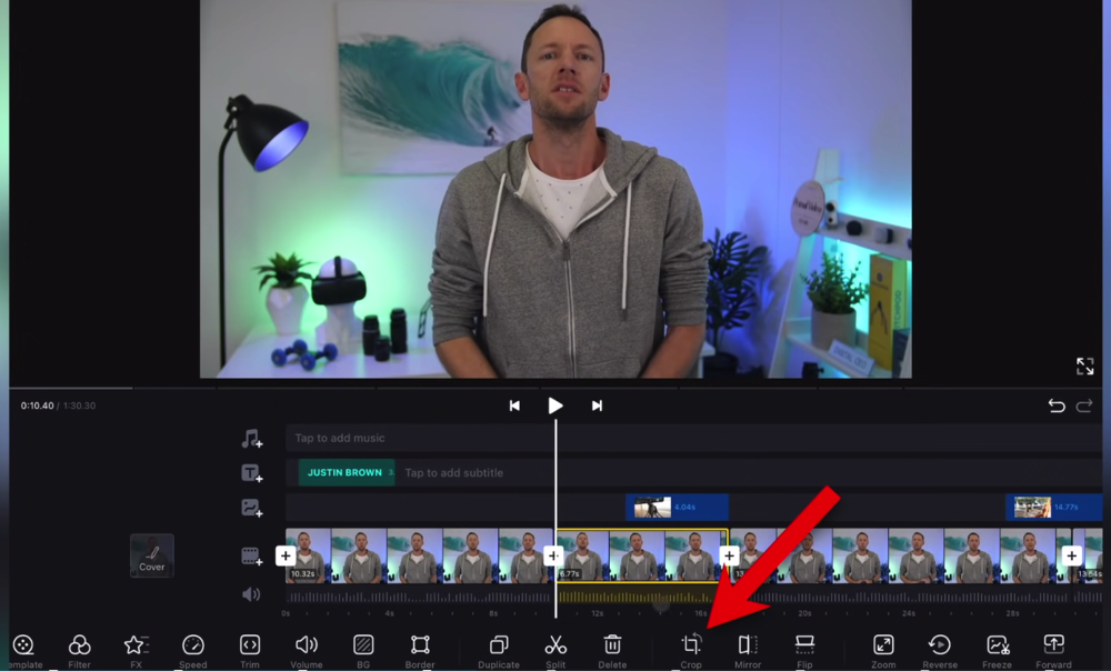 We strongly recommend using a zoom transition - to do this select a clip and go to Crop