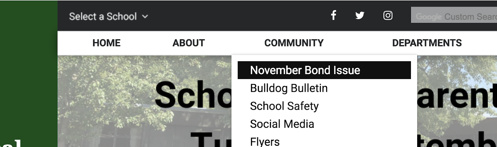 Screenshot of the website with the november bond issue link highlighted Screenshot of the website with the november bond issue link highlighted