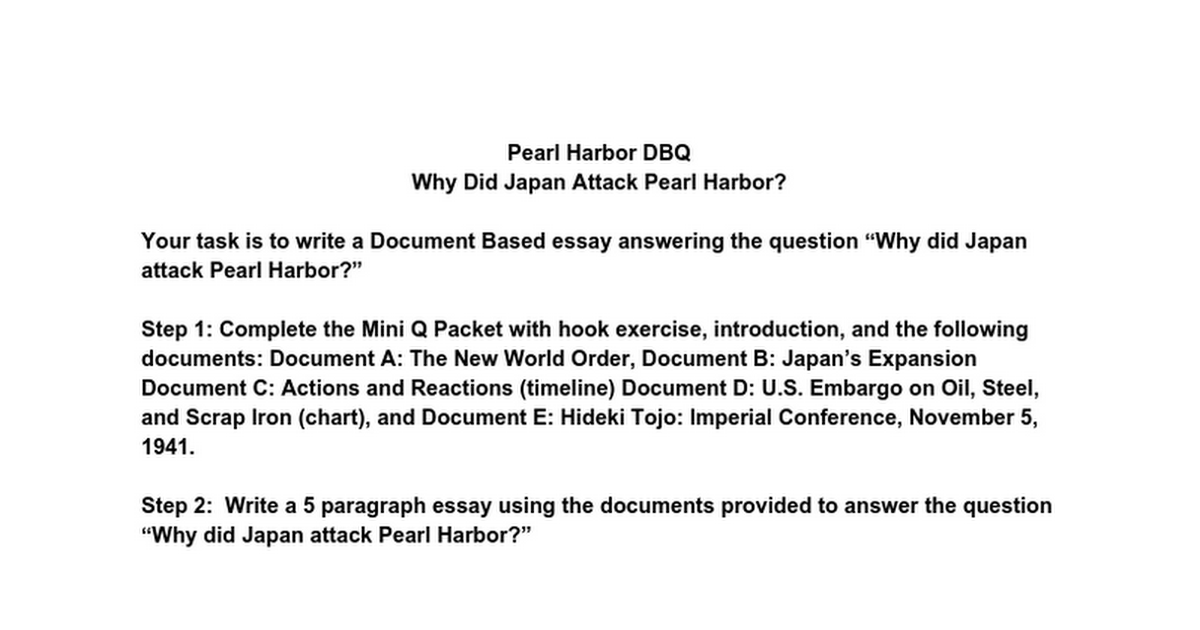 pearl harbor research paper