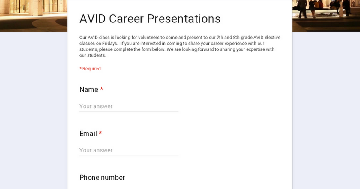 AVID Career Presentations