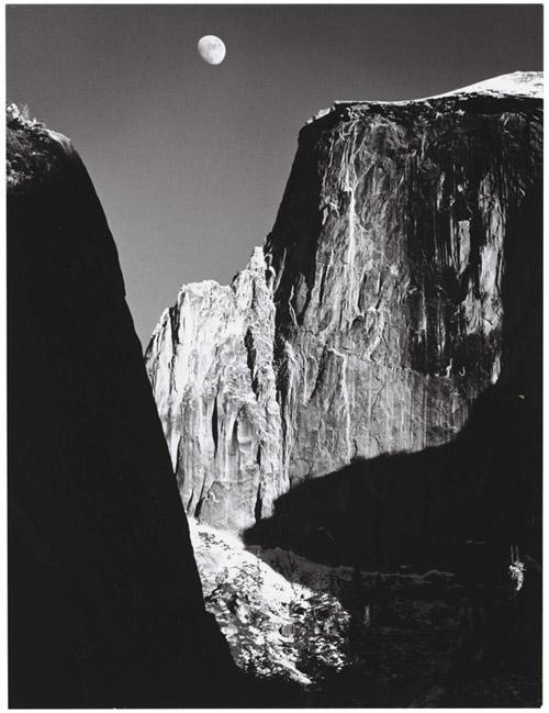 Moon and Half Dome by Ansel Adams