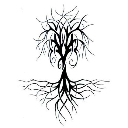 Image result for tree roots tattoo drawing