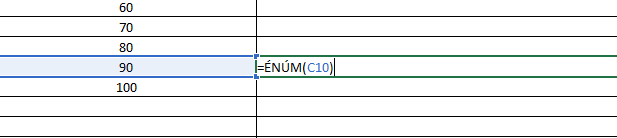 Fórmulas Excel =ÉNÚM()