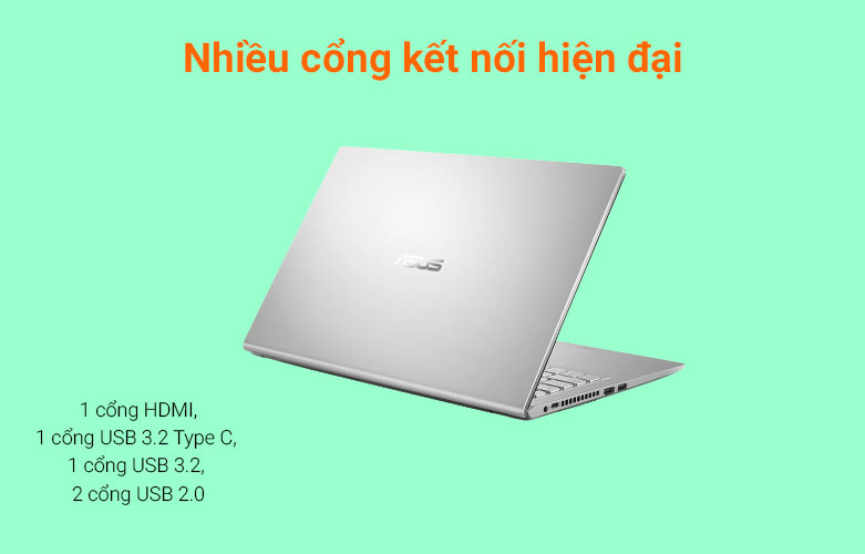 Máy tính xách tay/ Laptop Asus D515DA-EJ845T (AMD Ryzen 3 3250U) (Bạc) | Nhiều cổng kết nối hiện đại