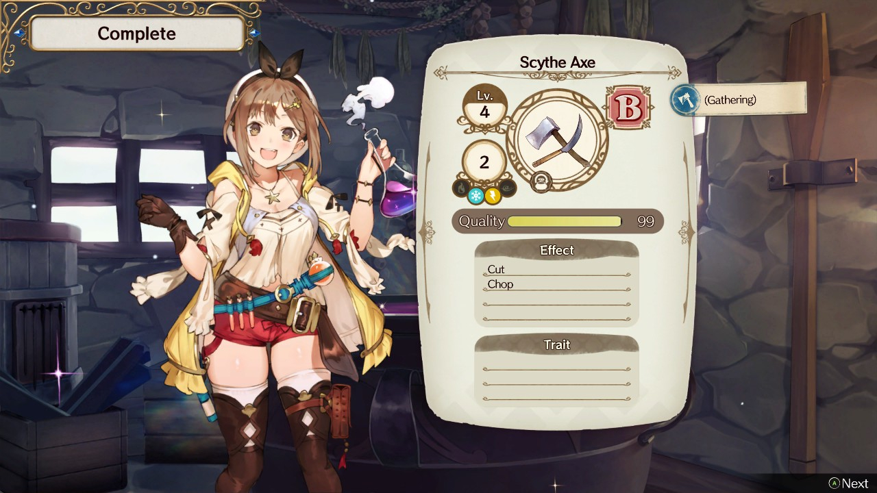 Synthesizing a Scythe Axe without all the effects. | Atelier Ryza: Ever Darkness & the Secret Hideout