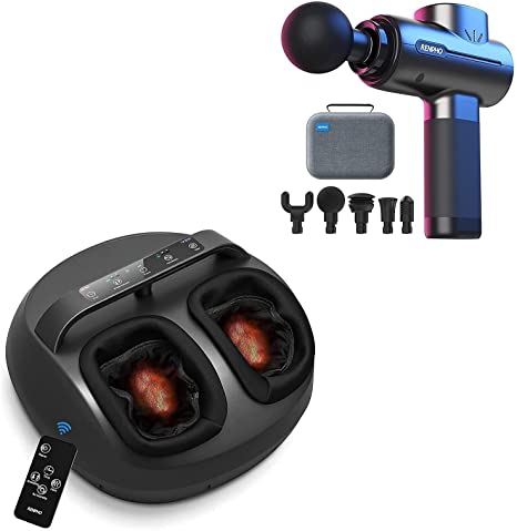 Renpho Foot Massager Machine with Full Covered Heat and Remote & Powerful Portable Massage Gun