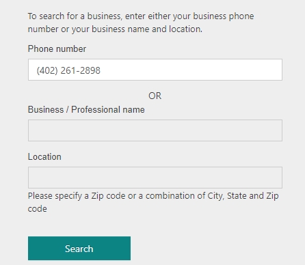 Bing Local Search: Search Your Phone Number
