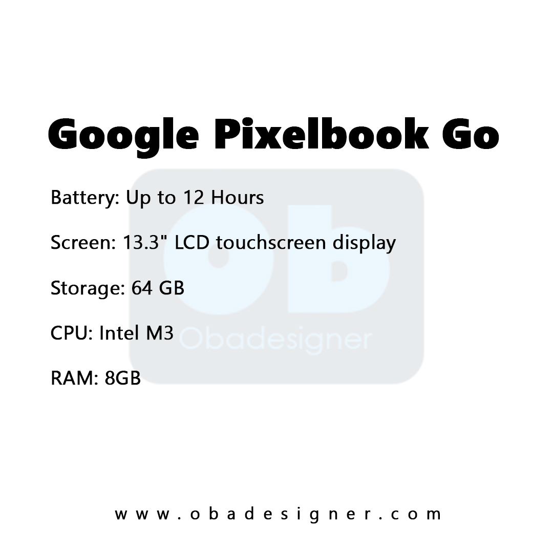Google Pixelbook Go specs
