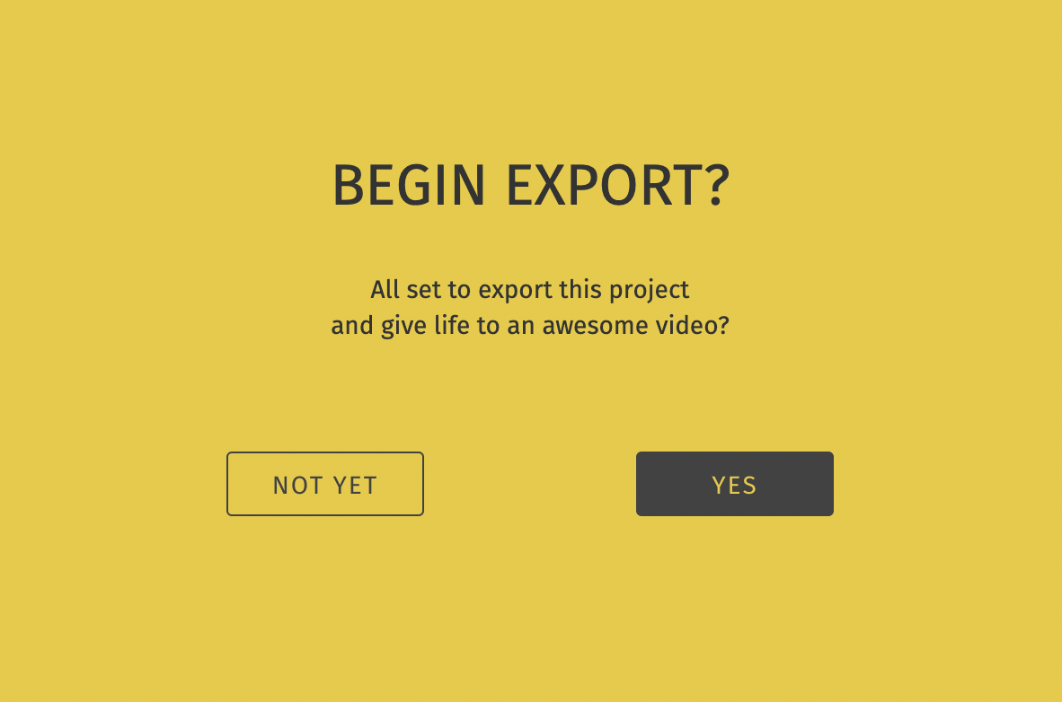 Click on 'yes' to begin the export process