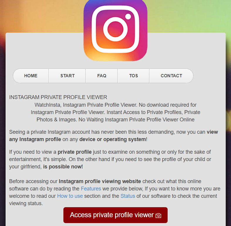 Private Instagram profile viewer