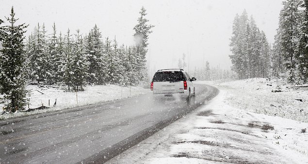 Snow, Road, Suv, Winter, Car, Vehicle