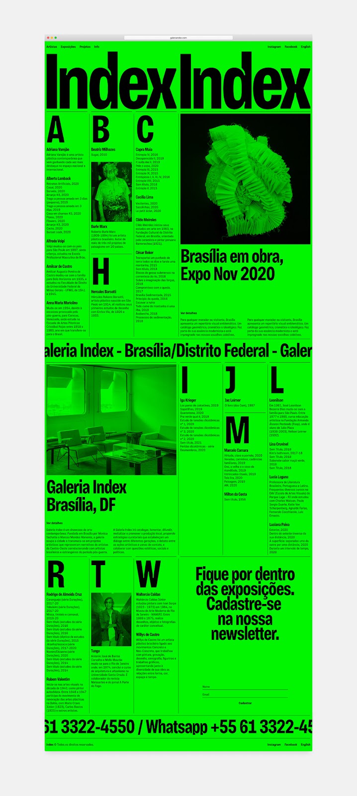 art brand brand identity brasilia gallery graphic design  grid typography   Web Design 
