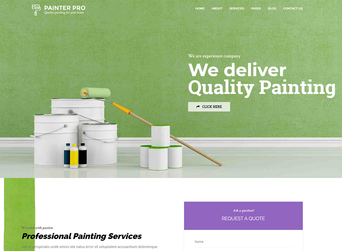 Temas de WordPress Handyman para pintores