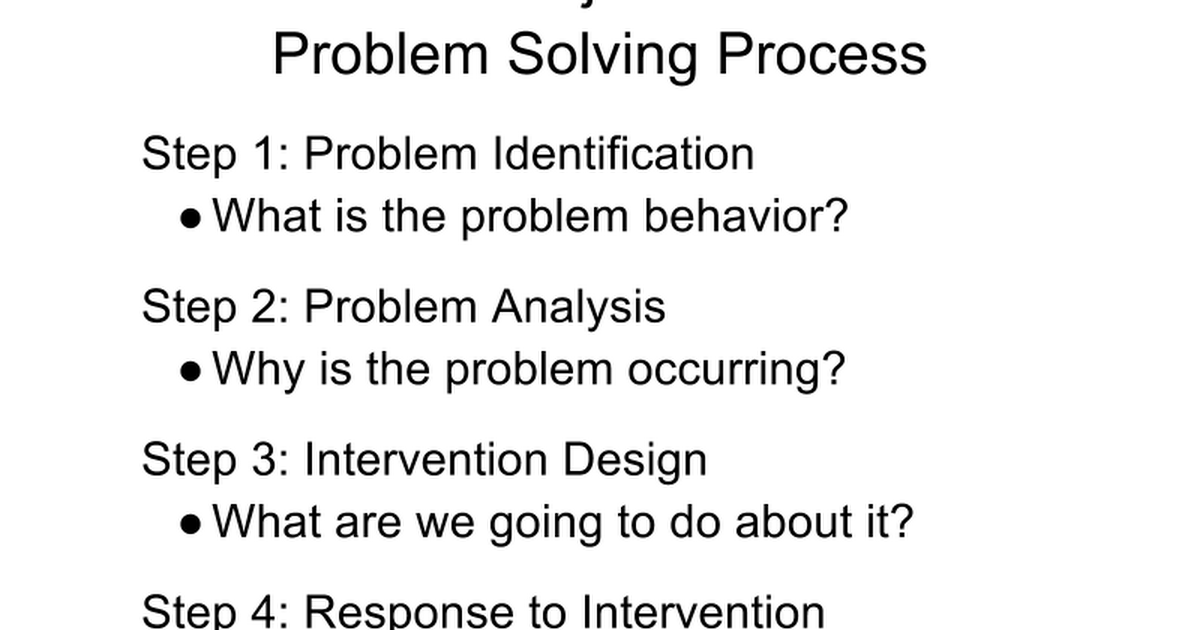 4 step problem solving mtss