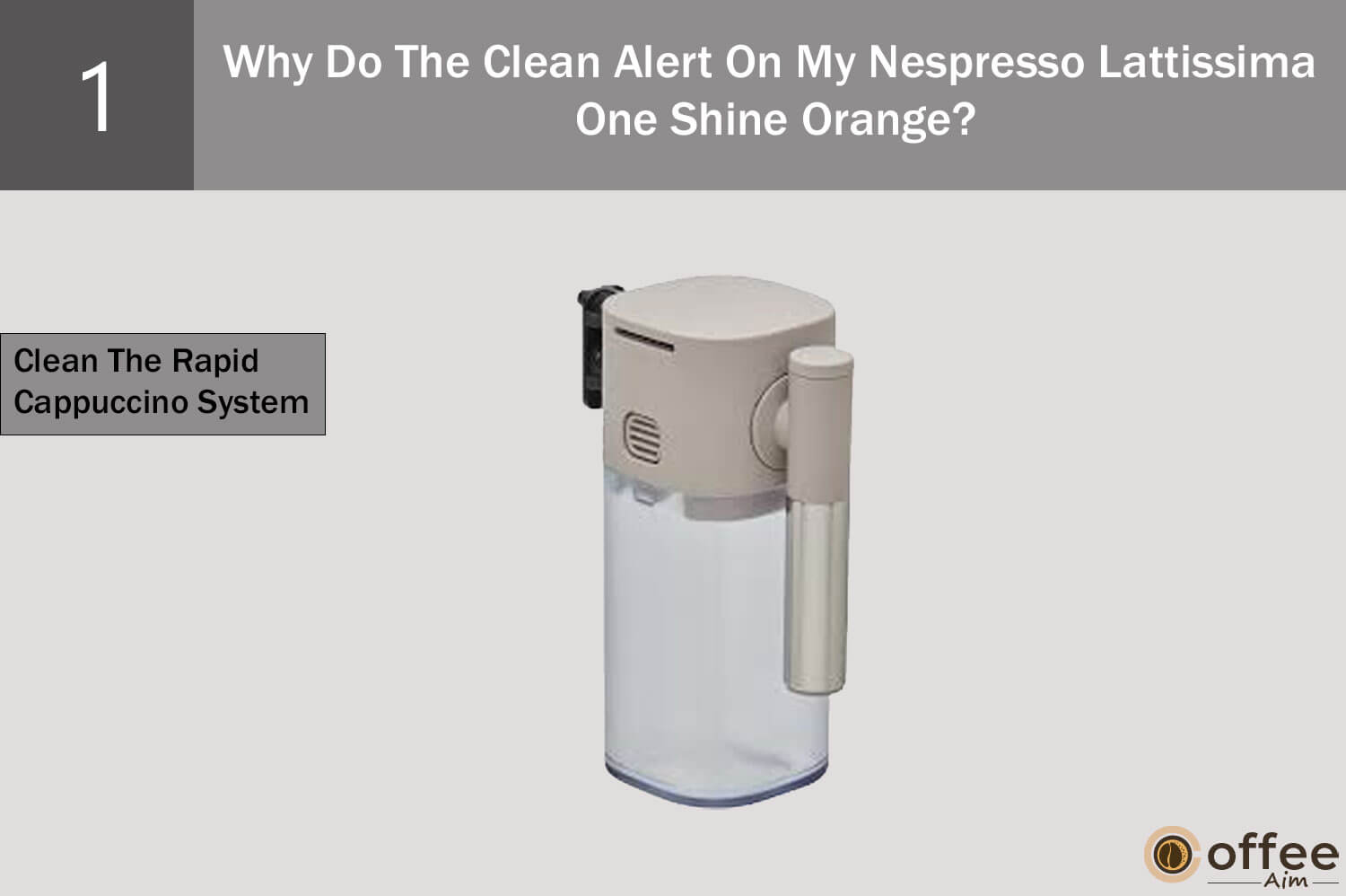 To resolve the clean alert issue, hand wash the Rapid Cappuccino System by following the disassembling instructions provided in the section at the end.