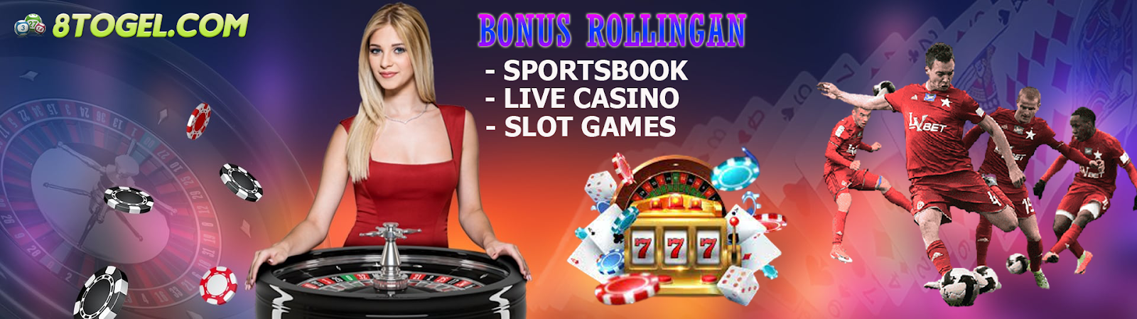 Bonus Rollingan Sportsbook, Live Casino dan Slot Games