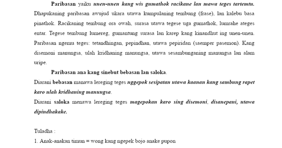 Paribasan Bebasan Saloka Docx Google Drive