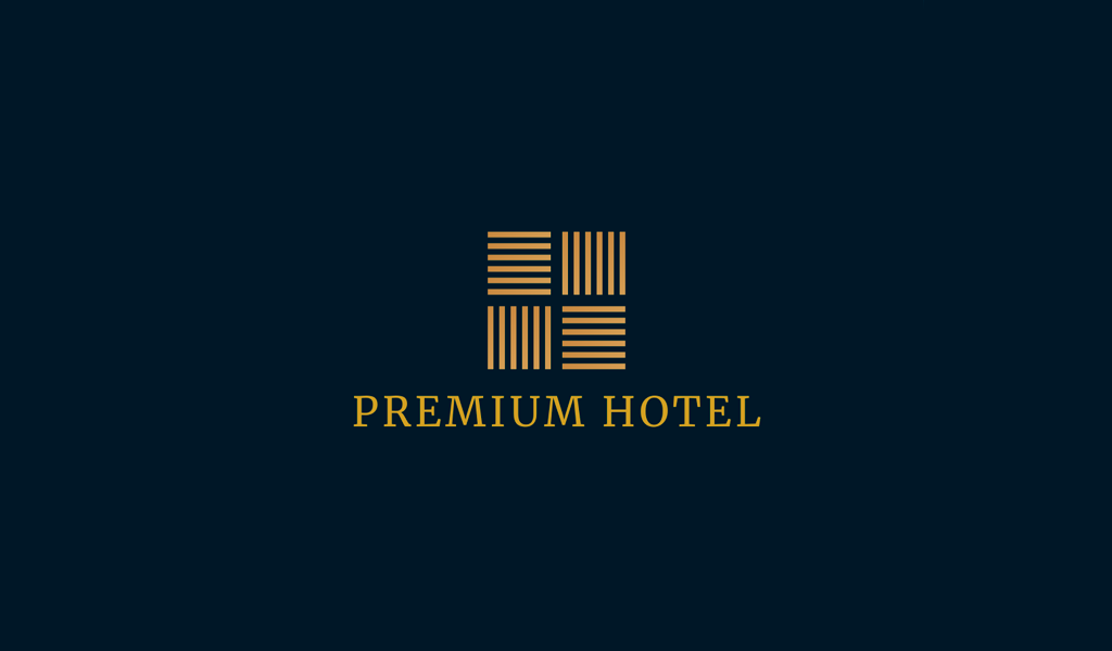 Logotipo de líneas horizontales del hotel