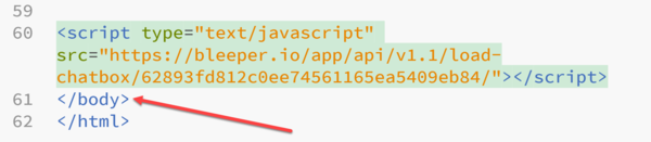 Paste JavaScript code into HTML file
