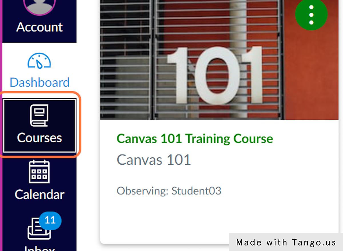 Click on Courses if not all courses are showing up on the Dashboard