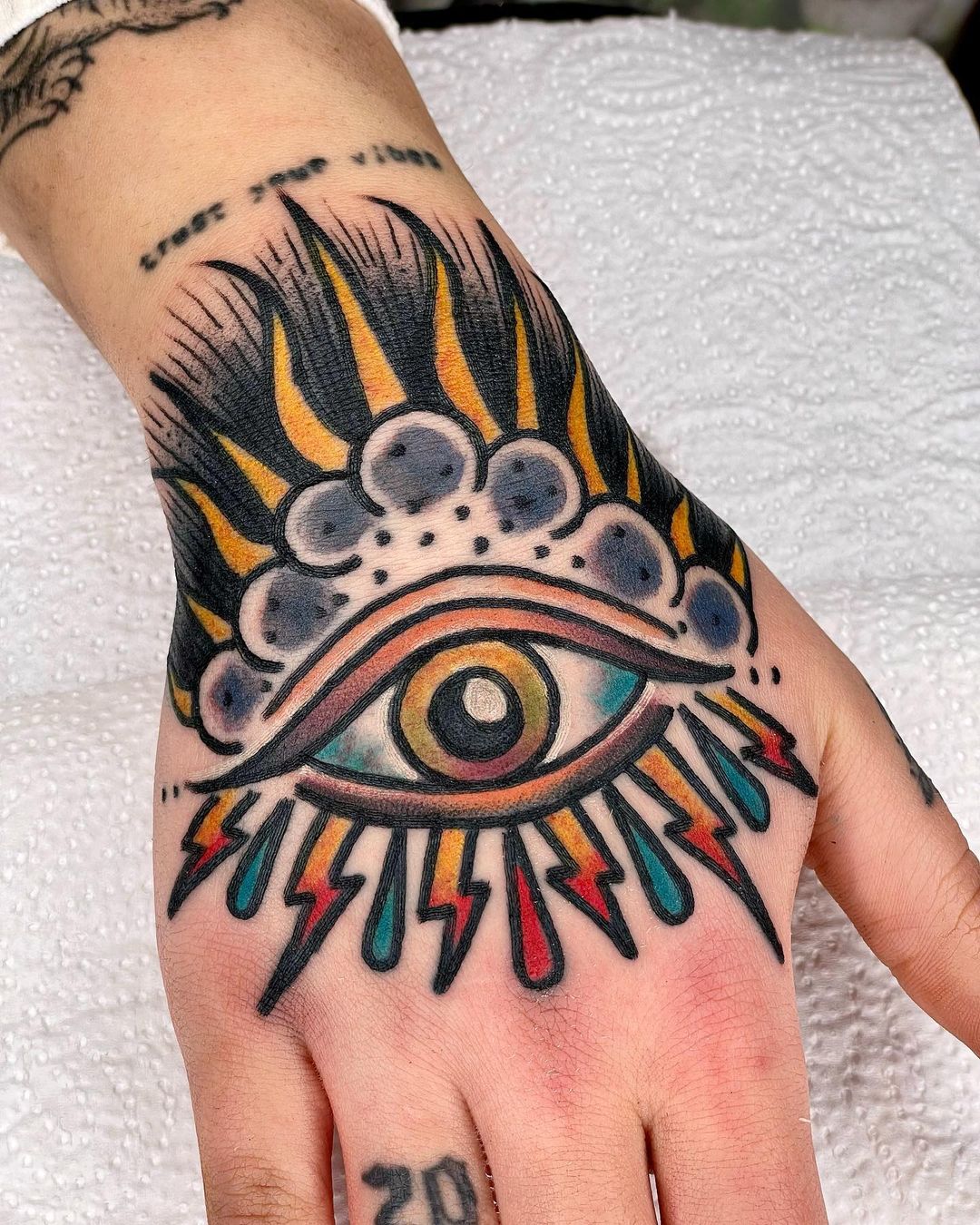Old School colorful Eye Tattoo