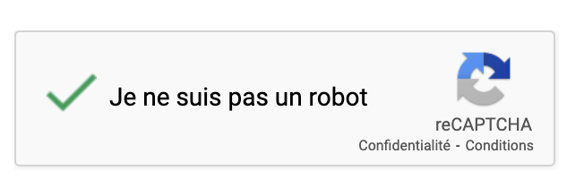Je ne suis pas un robot de Google Recaptcha
