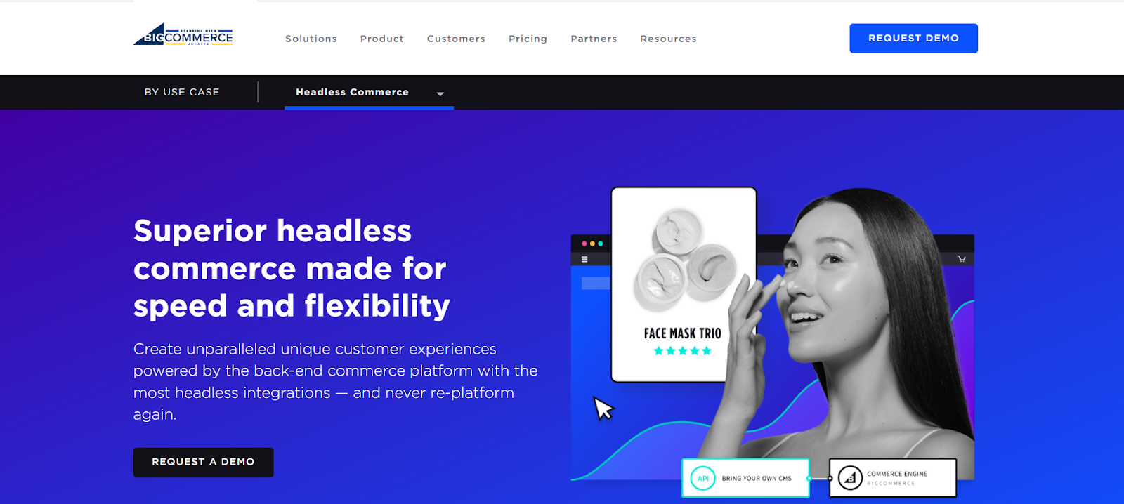 Homepage of Bigcommerce headless commerce platform