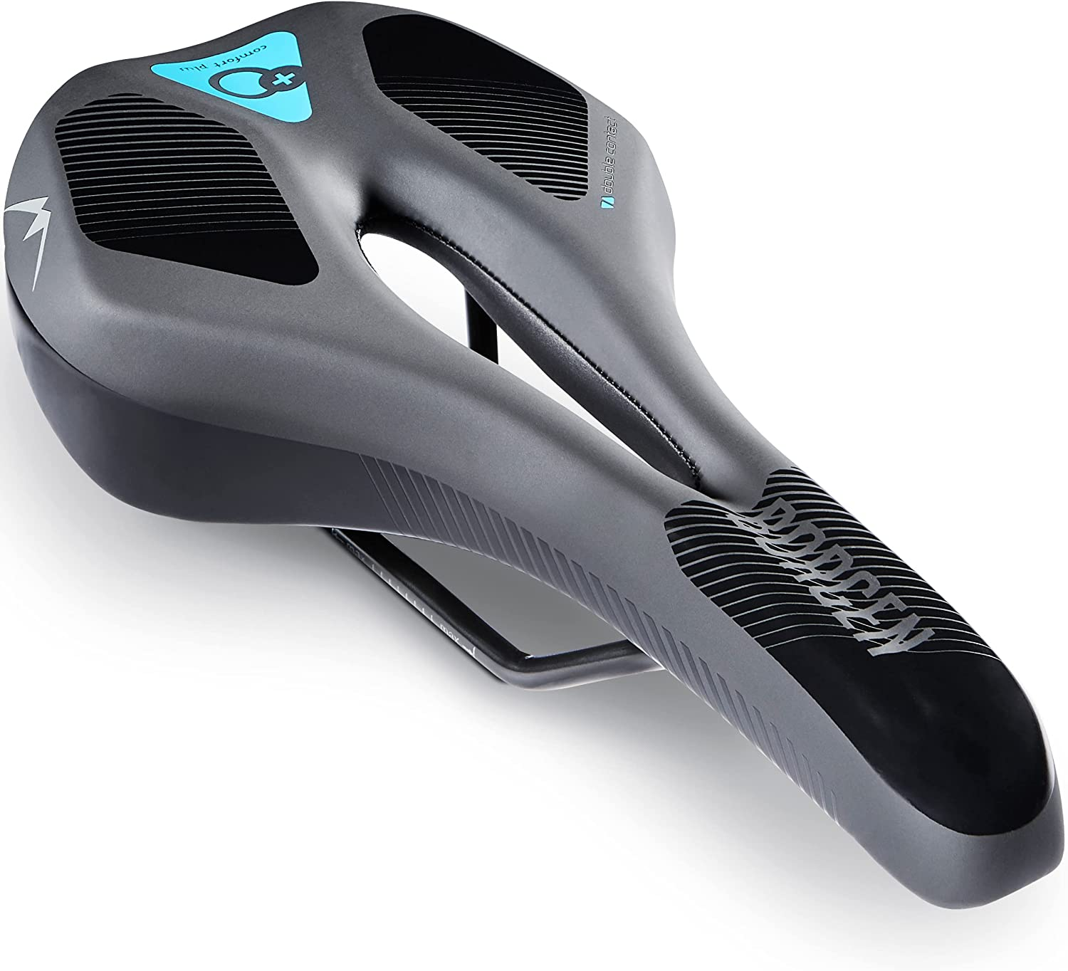 Improve your mountain bike saddle comfort while cycling by using a mountain bike saddle that has a cut-out.