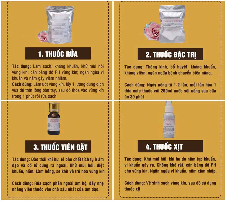 4 phương thuốc nhỏ trong liệu trình bài thuốc Phụ Khang Đỗ Minh của Đỗ Minh Đường