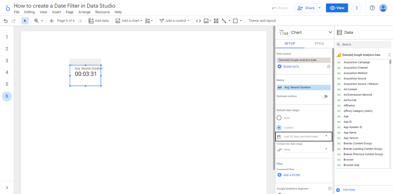 How To Create A Date Filter In Data Studio