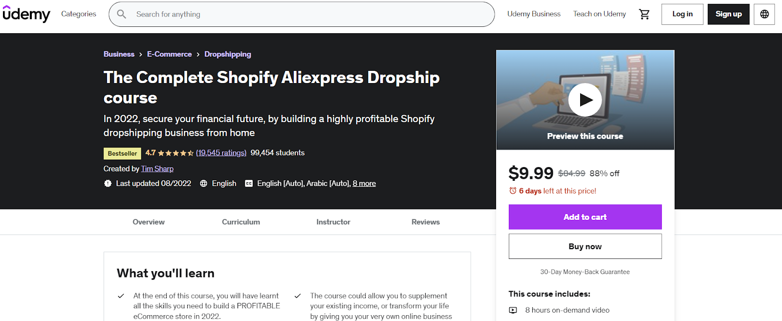 The Complete Shopify Aliexpress Dropship Course