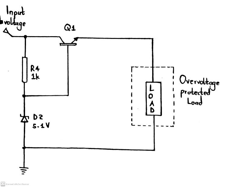 A Zener voltage regulator circuit