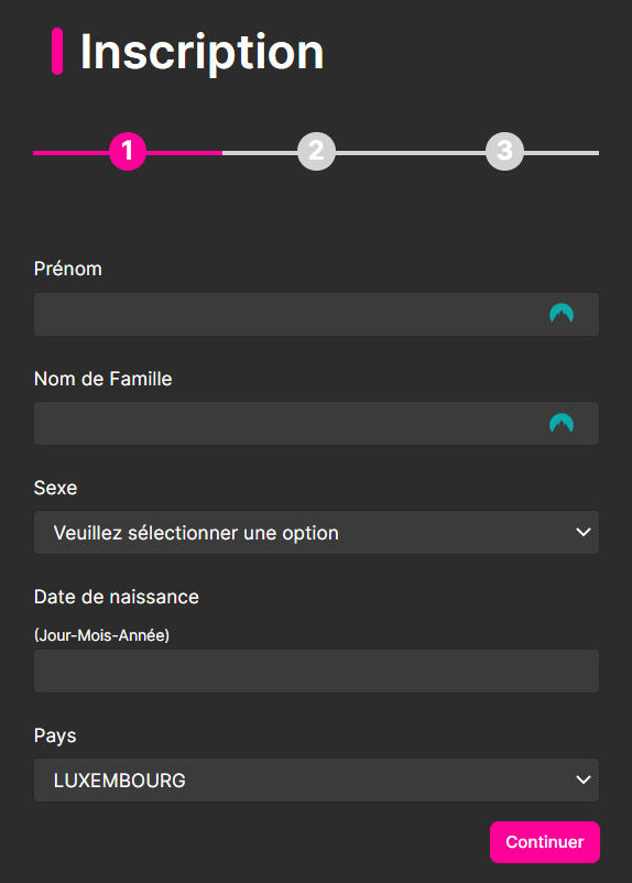 Processus d'inscription Spinyoo Casino