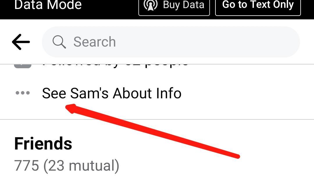 On your friend's profile page, just before the Friends section, click “About Info.”